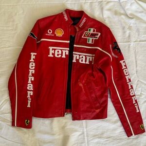 Vintage Ferrari leather moto jacket size xs-s womens but marked as a medium